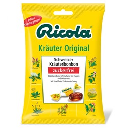 Ricola (Рикола) Schweizer Krauterbonbon Krauter Original ohne Zucker Конфеты из швейцарских трав, без сахара, 75 г