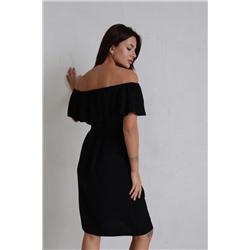 10485 Платье с открытыми плечами чёрное (остаток: 42,46)