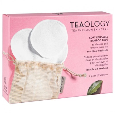 Teaology 7-Pack Reusable Cotton Pads  Многоразовые ватные диски, 7 шт. в упаковке