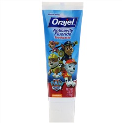 Orajel, Зубная паста с фтором против кариеса "Щенячий патруль", с пенообразующими ингредиентами, 119 г (4,2 унции)