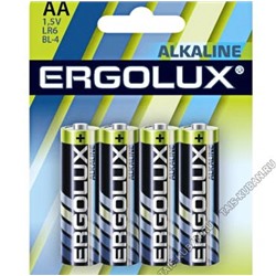 Бат. ERGOLUX "Alkaline" LR06- 4шт.пальчик (40/720)