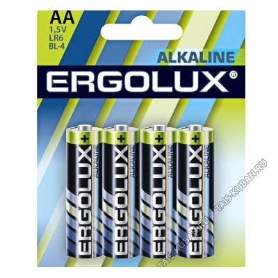 Бат. ERGOLUX "Alkaline" LR06- 4шт.пальчик (40/720)