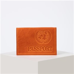 Обложка для паспорта, тиснение, латинские буквы, цвет рыжий