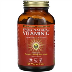 HealthForce Superfoods, Витамин C Truly Natural, 120 капсул VeganCaps