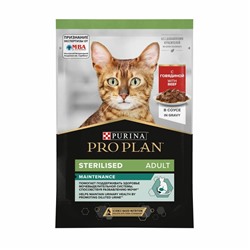 PURINA Pro Plan корм для стерил. кошек и кастр. котов Говядина пауч 85г