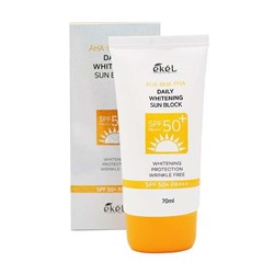 Солнцезащитный крем для лица осветляющий  EKEL Whitening UV Sun Block SPF50+/PA+++