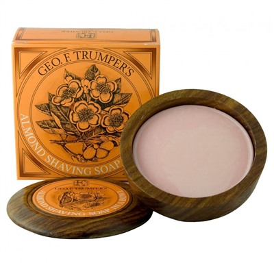 Geo. F. Trumper Almond Oil Hard Shaving Soap Wooden Bowl  Миндальное масло Твердое мыло для бритья Деревянная миска