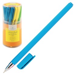 Ручка шариковая синяя 0,5мм Neon slim soft, игольчатый пишущий узел, чернила на масляной основе