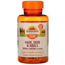 Sundown Naturals, Волосы, кожа и ногти, 120 капсуловидных таблеток