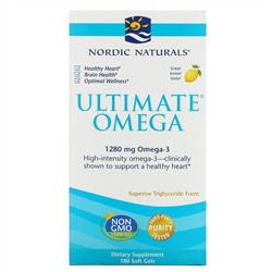 Nordic Naturals, Ultimate Omega, со вкусом лимона, 1280 мг, 180 капсул