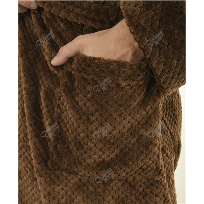 Халат мужской шаль велсофт коричневый