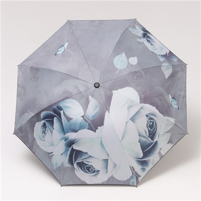 Зонт механический «Розы», ветроустойчивый, 3 сложения, 8 спиц, R = 48 см, рисунок МИКС