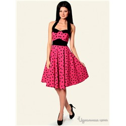 Платье Diva 4331, розовый в черный горох