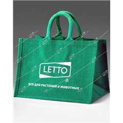 Сумка хозяйственная из ламинированной джутовой ткани с логотипом LETTO