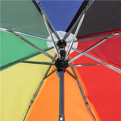 Зонт механический «Радуга», 3 сложения, 8 спиц, R = 48 см, разноцветный