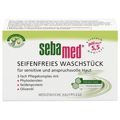 sebamed Seifenfreies Waschstuck mit Olive  Очищающее мыло без мыла с оливкой