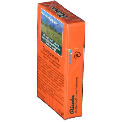 Ricola (Рикола) Schweizer Krauterbonbons Box Orangenminze ohne Zucker 50 г
