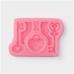 Силиконовый молд Доляна «Ключ от сердца», 8,5×6,8 см, цвет МИКС