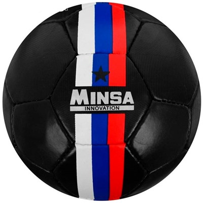 Мяч футбол MINSA размер 5, вес 410 гр, 32 панели, PU, ручная сшивка, камера латекс   5187099 в Краснодаре