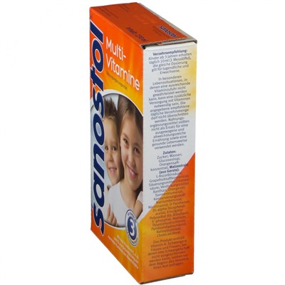 sanostol (саностол) Multi-Vitamin Saft Сироп мультивитаминный без сахара для детей от 3-х лет для здоровой иммунной системы, 230 мл