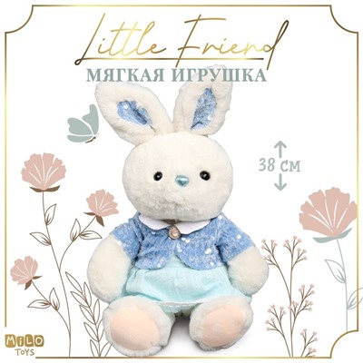 Мягкая игрушка "Little Friend", зайка в синем платье