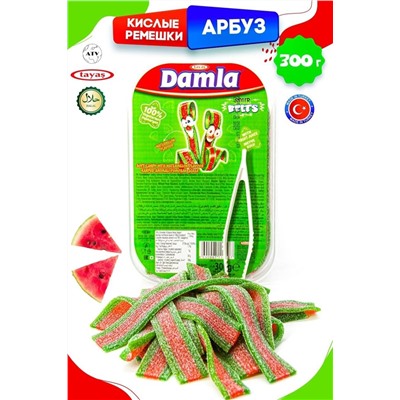 Мармелад Damla кислый ремешки Арбузный вкус 300гр