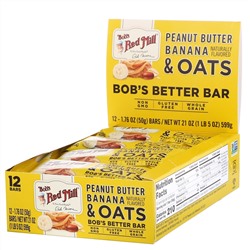 Bob's Red Mill, Bob's Better Bar, Peanut Butter Banana & Oats, 12 Bars, 1.76 oz (50 g) Each