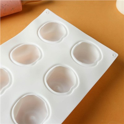 Форма силиконовая для выпечки и муссовых десертов KONFINETTA «Персики», 29,5×17×4,5 см, 8 ячеек, цвет белый
