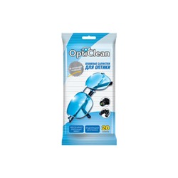 Влажные салфетки для оптики Opti Clean, 20 шт.