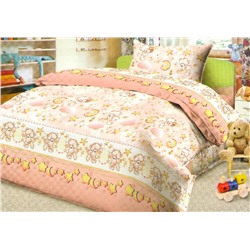 Постельное  белье в  детскую кроватку из  бязи    Набор бязь 027 (розовый)