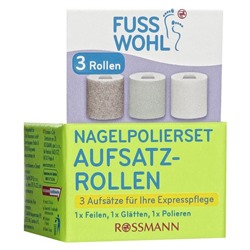 fussswohl Nagelpolierset Aufsatzrollen Полировка для кожи и ногтей в рулонах для кожи и ногтей 3 шт.