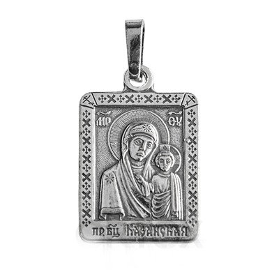Образок мельхиоровый с ликом Божией Матери "Казанская", серебрение