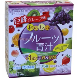 Yuwa Концентрат для приготовления безалкогольных напитков, Аодзиру с фруктами, виноград, клубника, саше, 20 х 3 гр(4960867005791)