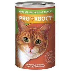 ПроХвост корм для кошек мясное ассорти 415г (12) 10РН 517