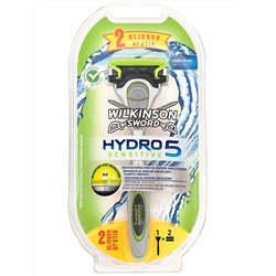 Wilkinson Sword / Hydro5 Sensitive Станок для бритья с 3 сменными кассетами и подставкой