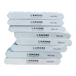 Пилка для ногтей L'AMORE Fashion 180/240 грит (упаковка 50шт)