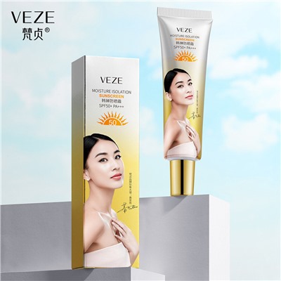 Отбеливающий солнцезащитный Крем для лица и тела Veze SPF 50+ PA+++ Moisturizing Isolation Sunscreen 30гр