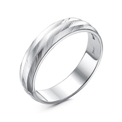 Обручальное кольцо из серебра с алмазной гранью