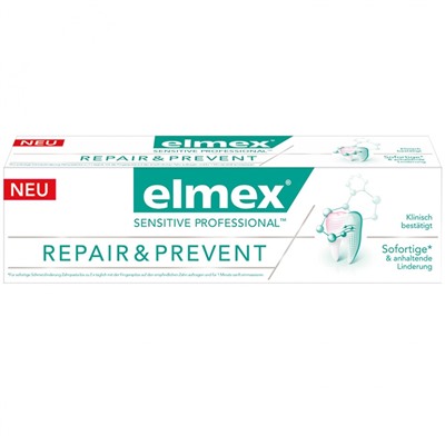 elmex (эльмекс) SENSITIVE PROFESSIONAL Repair & Prevent + 100 ml elmex Sensitive Zahnspulung GRATIS 75 мл