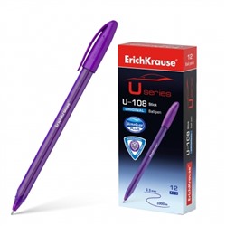 Ручка шариковая фиолетовая 1,0мм U-108 Original Stick Ultra Glide Technology, трёхгранная, игольчаты