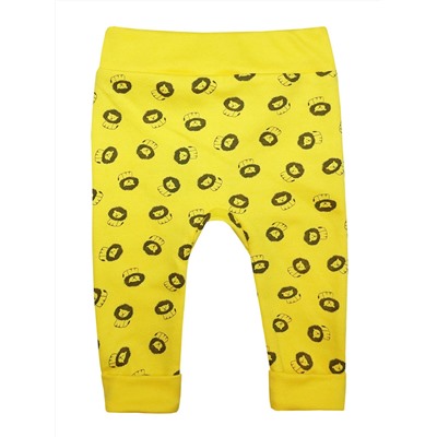 Жёлтые штанишки со львами "Левушка" для новорождённого (5170140)