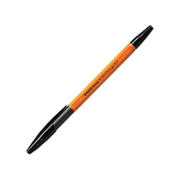 Ручка шариковая чёрная 1,0мм резиновый держатель, оранжевый корпус, черный колпачок R-301 Grip Orangе, 2шт