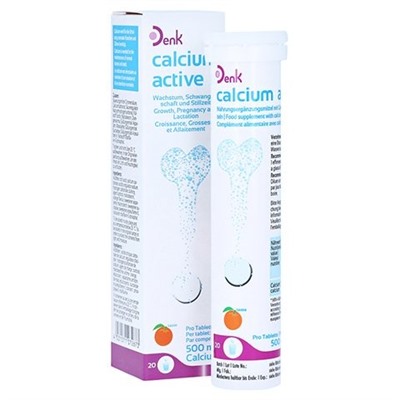 CALCIUM ACTIVE Denk 500 mg Brausetabletten Кальций 500 мг Шипучие таблетки, 20 шт.