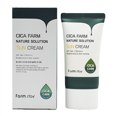 Cолнцезащитный крем c центеллой азиатской SPF50 PA++++ FarmStay Cica Farm Nature Solution Sun Cream