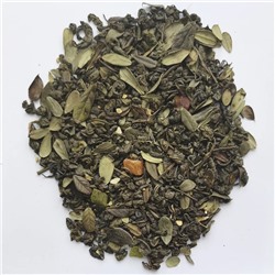 Имбирный пряник  (зеленый без ароматизаторов) Чай зелёный ганпаудер, имбирь, лимонная корка, брусника лист, ананас цукаты