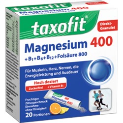 taxofit Магний 400 + B1 + B6 + B12 + фолиевая кислота 800 Direkt-Granulat, 20 шт