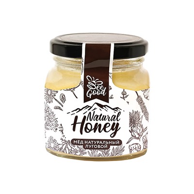 «Natural Honey», мёд луговой, 330 г