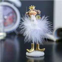 Сувенир полистоун "Ангелочек-принцесса пушок стесняшка" 13х5х4,5 см