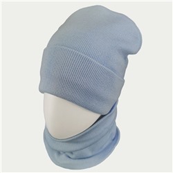 зд1245-72 Комплект вязаный шапка/снуд Simple Fleece нежно-голубой