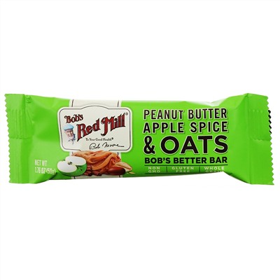 Bob's Red Mill, Bob's Better Bar, Peanut Butter Apple Spice & Oats, 12 Bars, 1.76 oz (50 g) Each